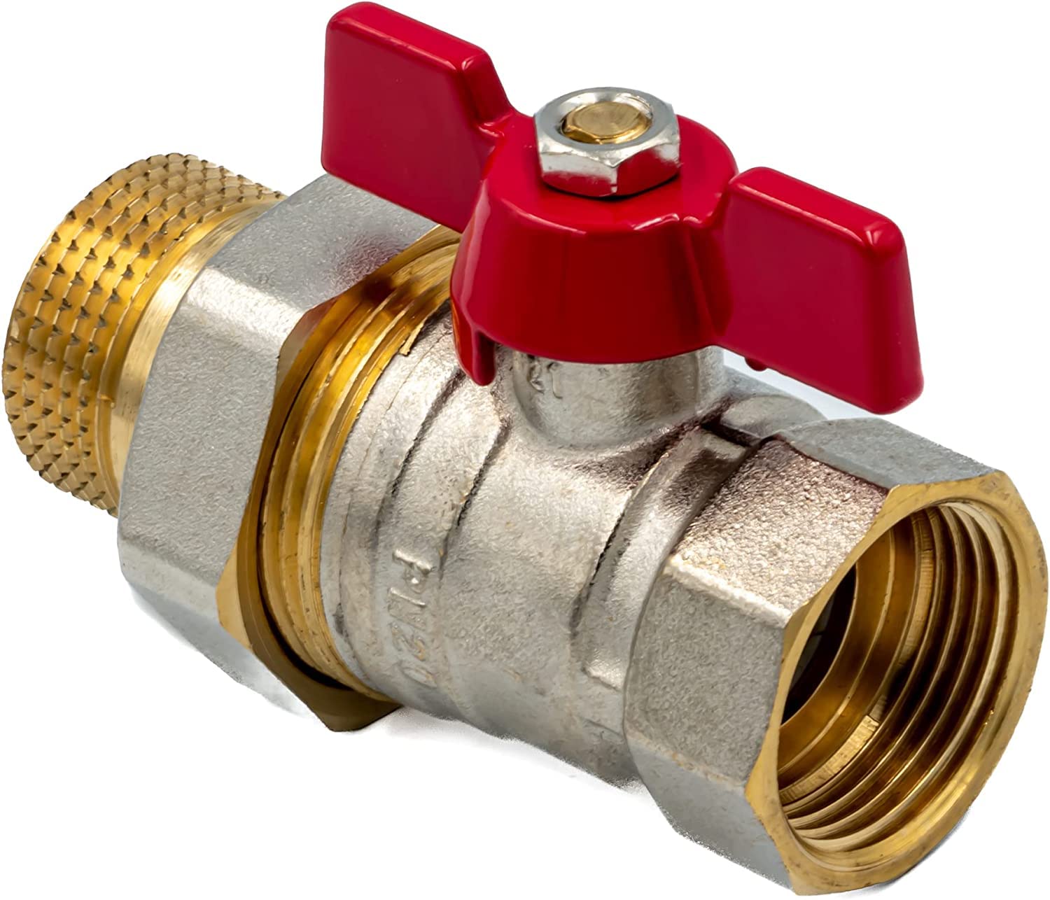 3x Messing Kugelhahn 3/4" - Mit Rotem Flügelgriff, Für Wasserleitungen