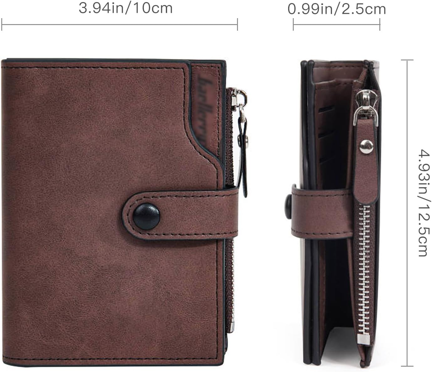 Wallet for Men Large Capacity Leather RFID Blocking Trifold Wallet with 2 ID Windows and 15 Card Holders - Image 3