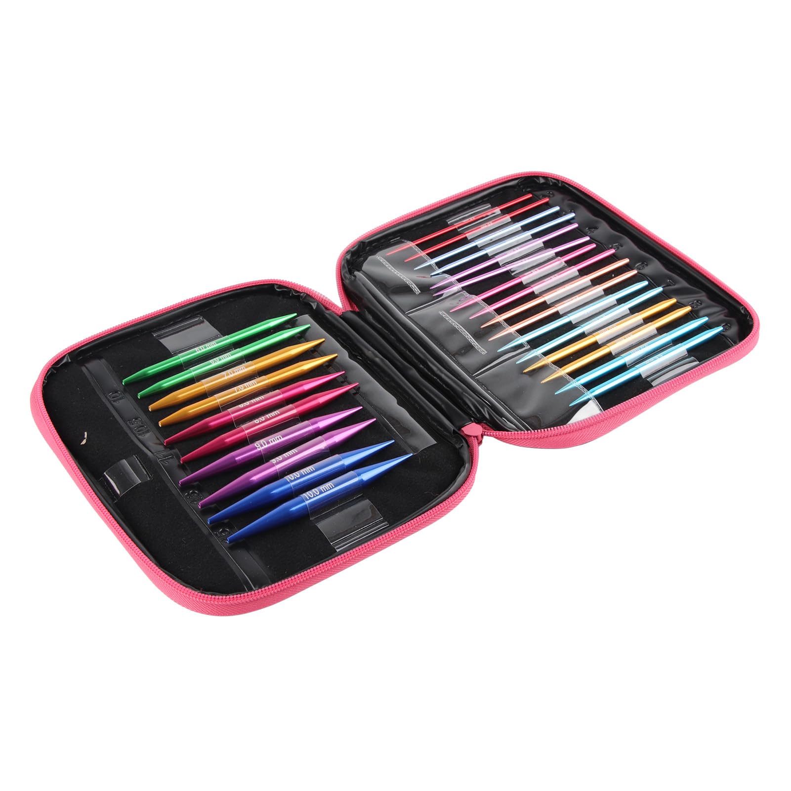 Kit de Tejer Intercambiable, 13 PCS Juego de Agujas Intercambiables Agujas de Tejer Intercambiables Anti óxido para Manualidades de Bricolaje Tejido de Tejer Familiar