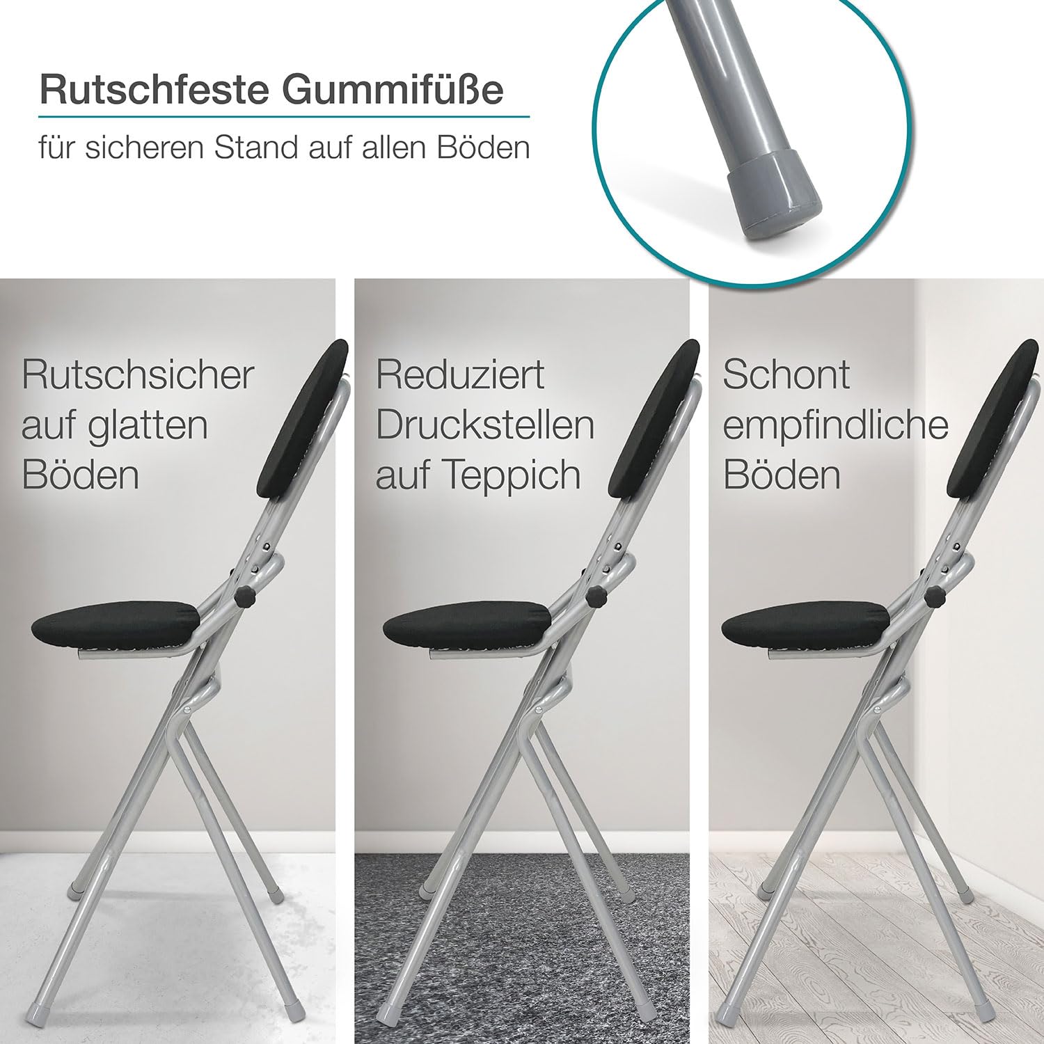 ELONEO Sitzhilfe Bügelstehhilfe höhenverstellbar 58-65 cm belastbar bis 120kg Silber 45x98x47 cm