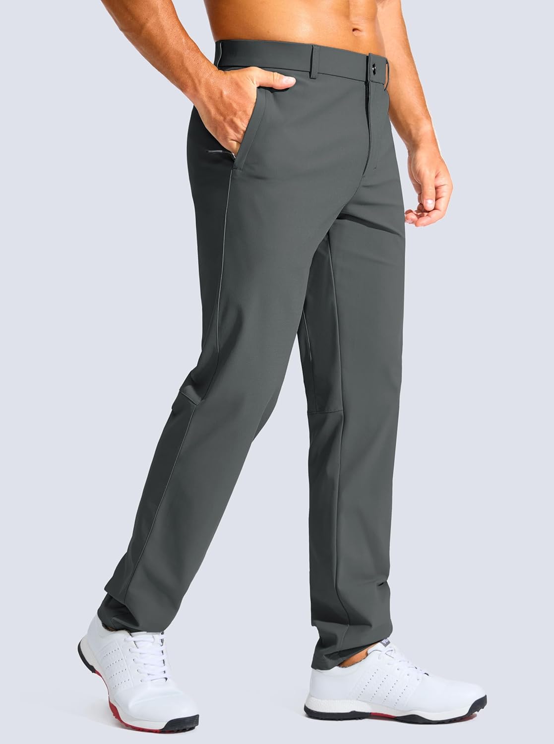 Men's Golf Pants - 30"/32"/34" Slim Fit Stretch Lightweight Dress Pants for Men with Zipper Pockets Casual Work - Image 2