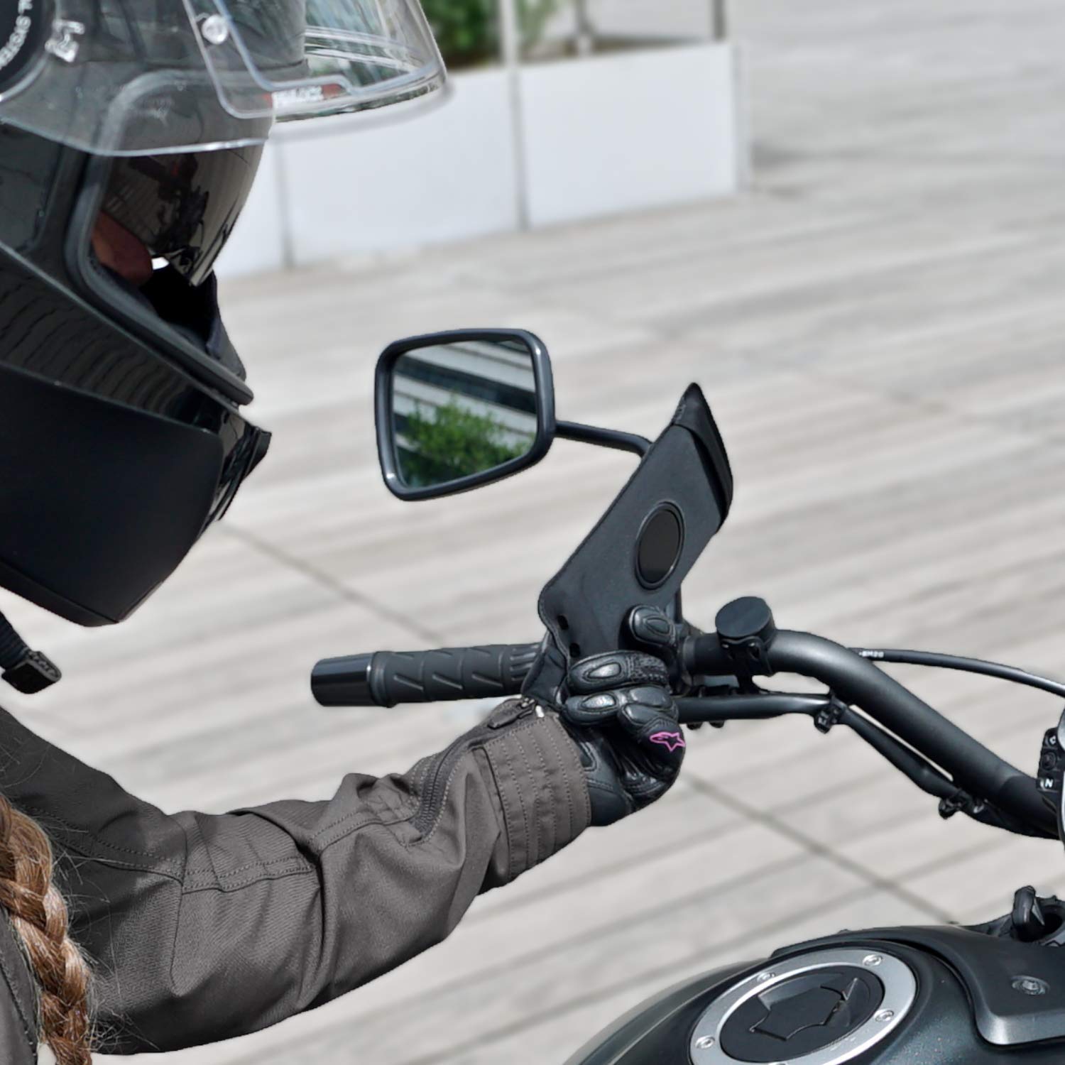 Shapeheart Magnetyczny uchwyt na telefon komórkowy motocyklowy, uniwersalny, obrót o 360 stopni, wodoszczelny, XL smartfon do 16,5 cm