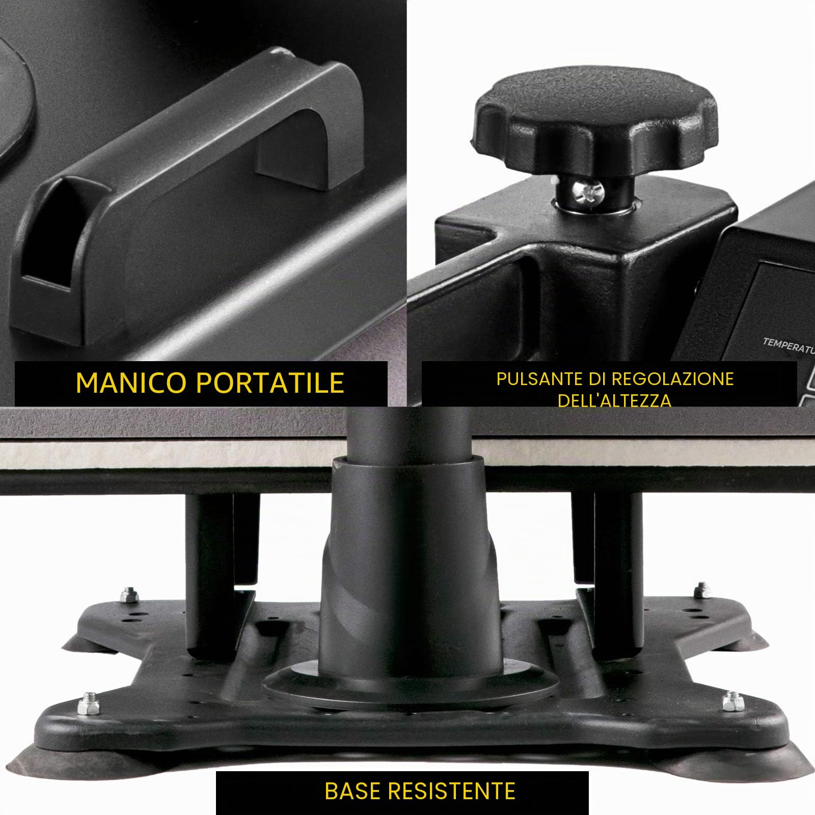 VEVOR Pressa di Calore 380 x 380 mm Pressa di Calore ad Alta Pressione per Magliette, Riscaldamento Rapido, Stampante Digitale a Sublimazione Industriale per Vinile a Trasferimento di Calore (8 in 1)
