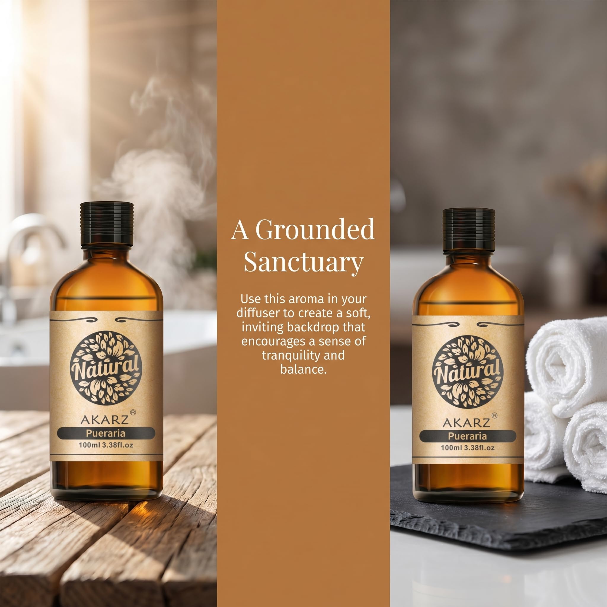 AKARZ Olejek eteryczny Pueraria, 100 ml, wysokiej jakości olejek aromatyczny do lamp zapachowych, produkcji świec, dyfuzorów i przyjemnego zapachu w pomieszczeniu