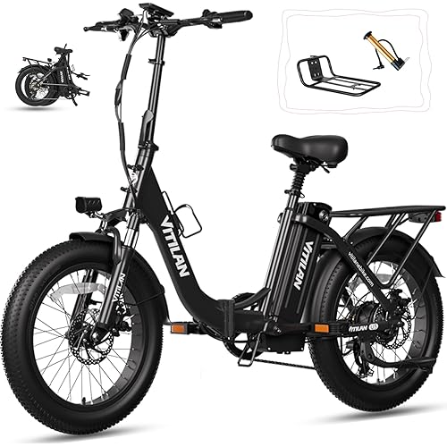 VITILAN U3 Electric Bike for Adults, 750W Folding Ebike 28MPH, 13AH Removable Battery, 20 Inch Fat Tire Step-Thru Electric Bicycle