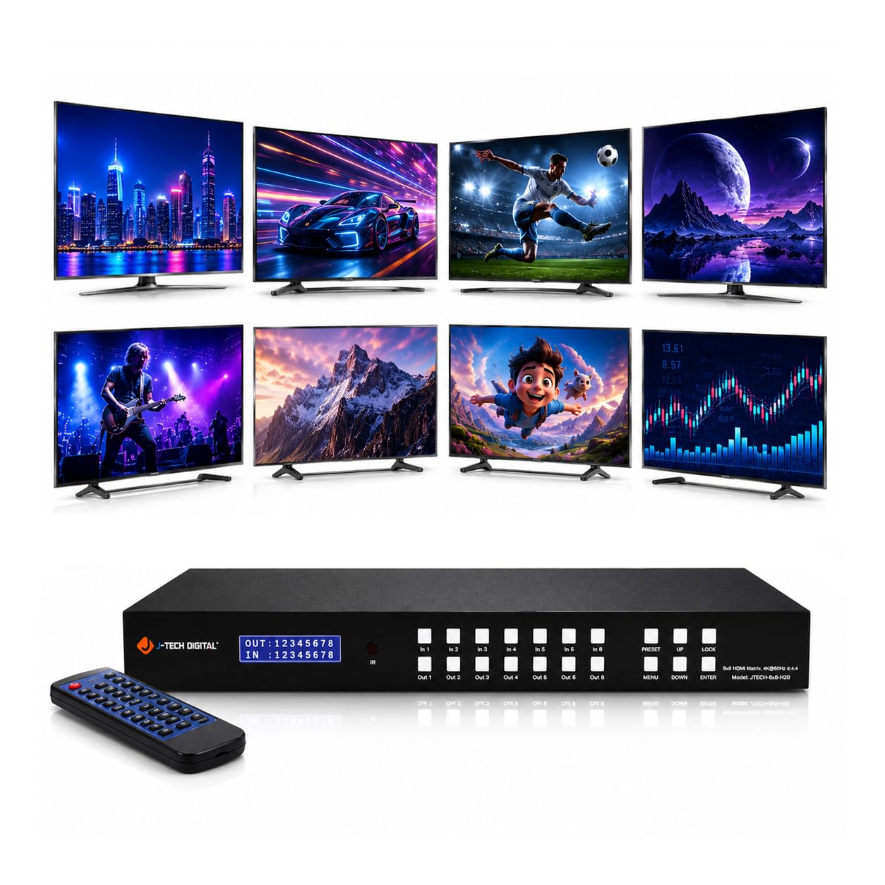 GEMMOVE MULTI IONIZER for Kitchen 本体未使用 Amazon.com: J-Tech Digital 8x8 HDMI Matrix Switch 4K 60Hz HDMI 2.0