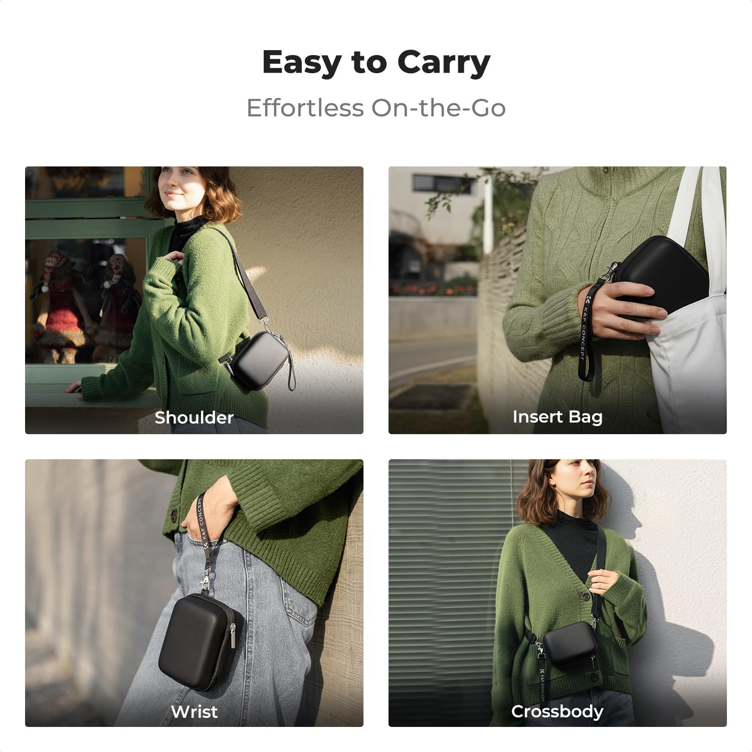 K&F CONCEPT Carrying Case for Digital Camera, Hard Shell Protective Travel Case Compatible with Ricoh GR III/GR IIIX/for Sony ZV-1 RX100/ for Canon G7X Mark III/G5X Mark II (Case Only)