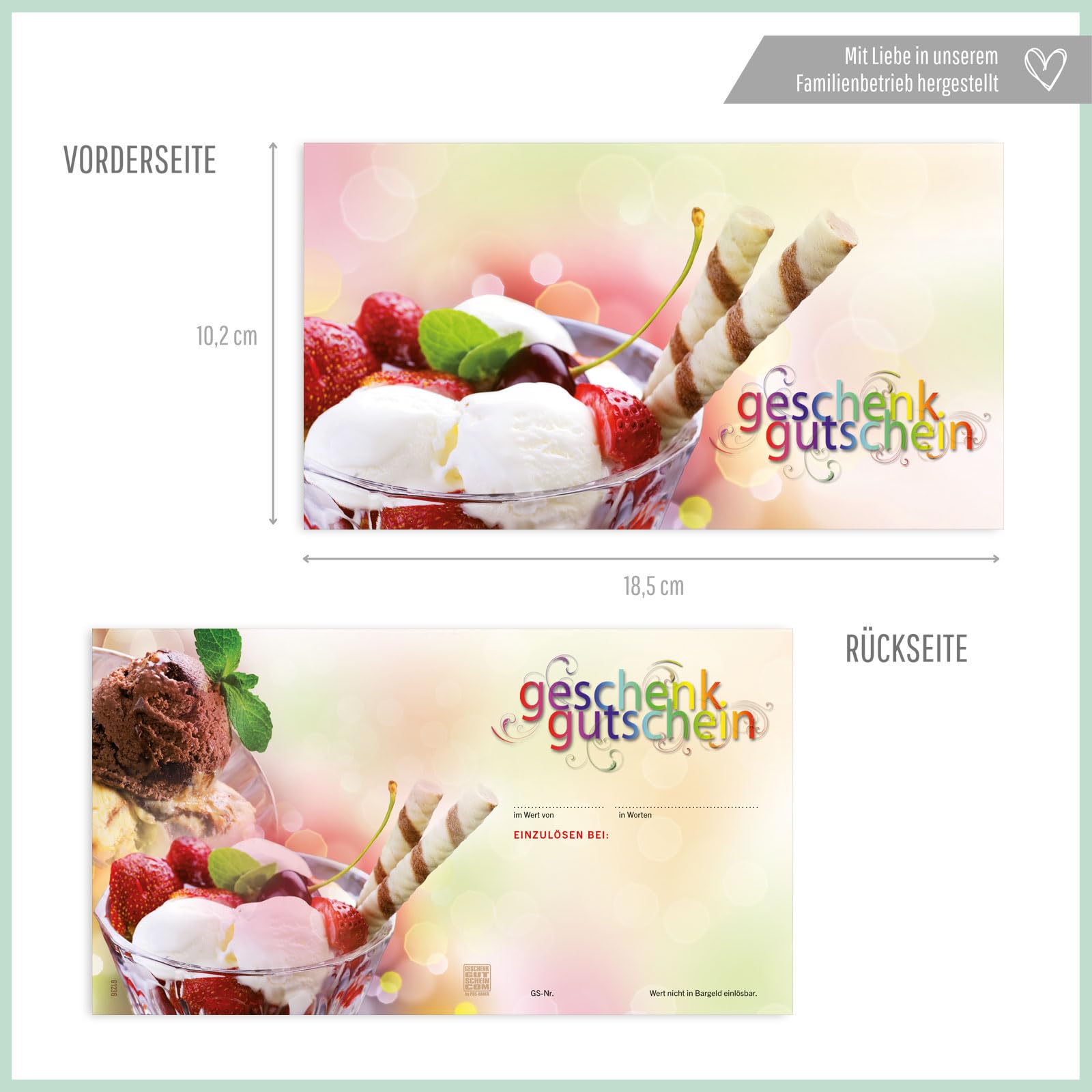 Gutschein-Set. 100x Gutschein + Kuvert. Für Café Kaffeehaus, blanko zum selbst Ausfüllen.