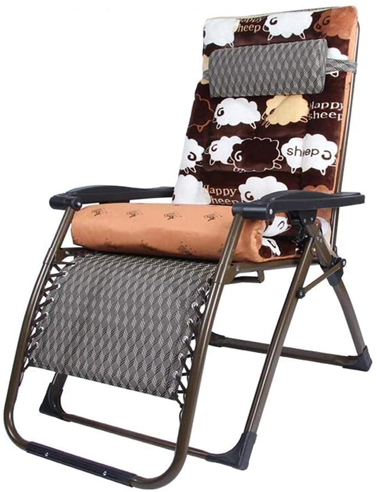 Fauteuil inclinable Chaise Longue appuie-tête inclinable Jardin inclinable Cadre en Acier lit de Camp zéro gravité Needed