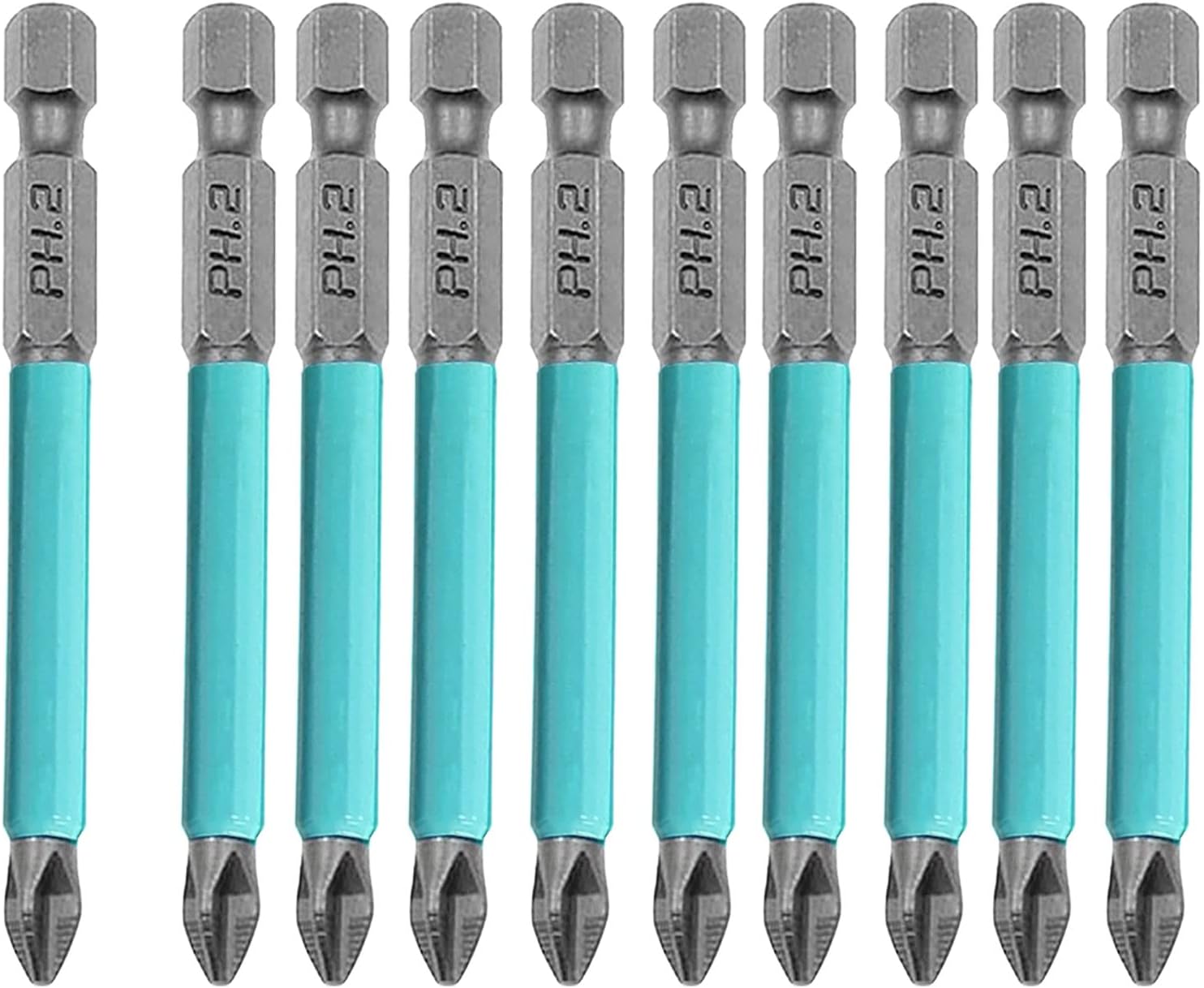10pcs Phillips Screwdriver Bits Set, 1/4 Inch Hex Shank