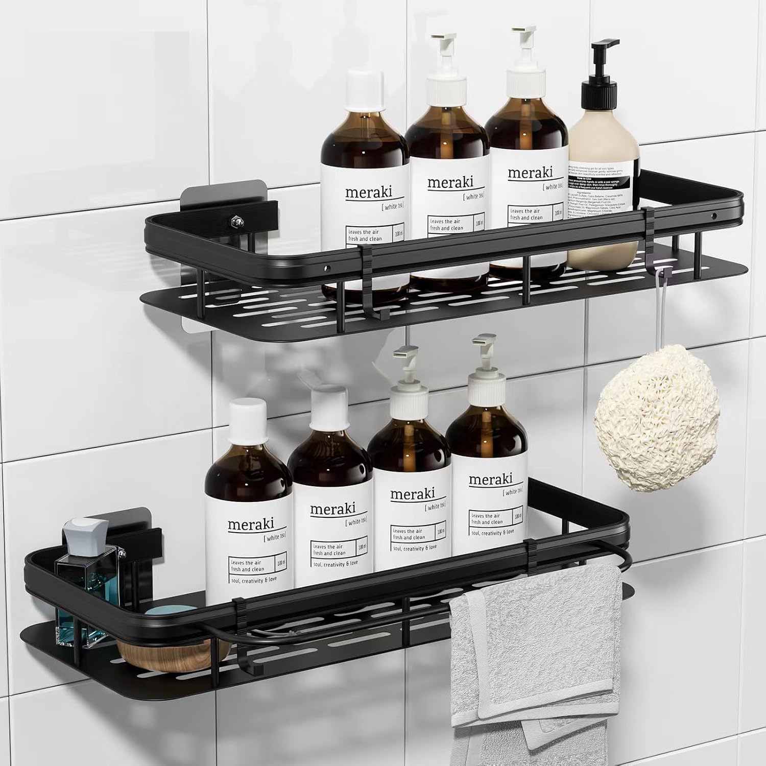 Amazon.com: ALCYONIA Shower Caddy Large, Adhesive Bathroom Organizer ...