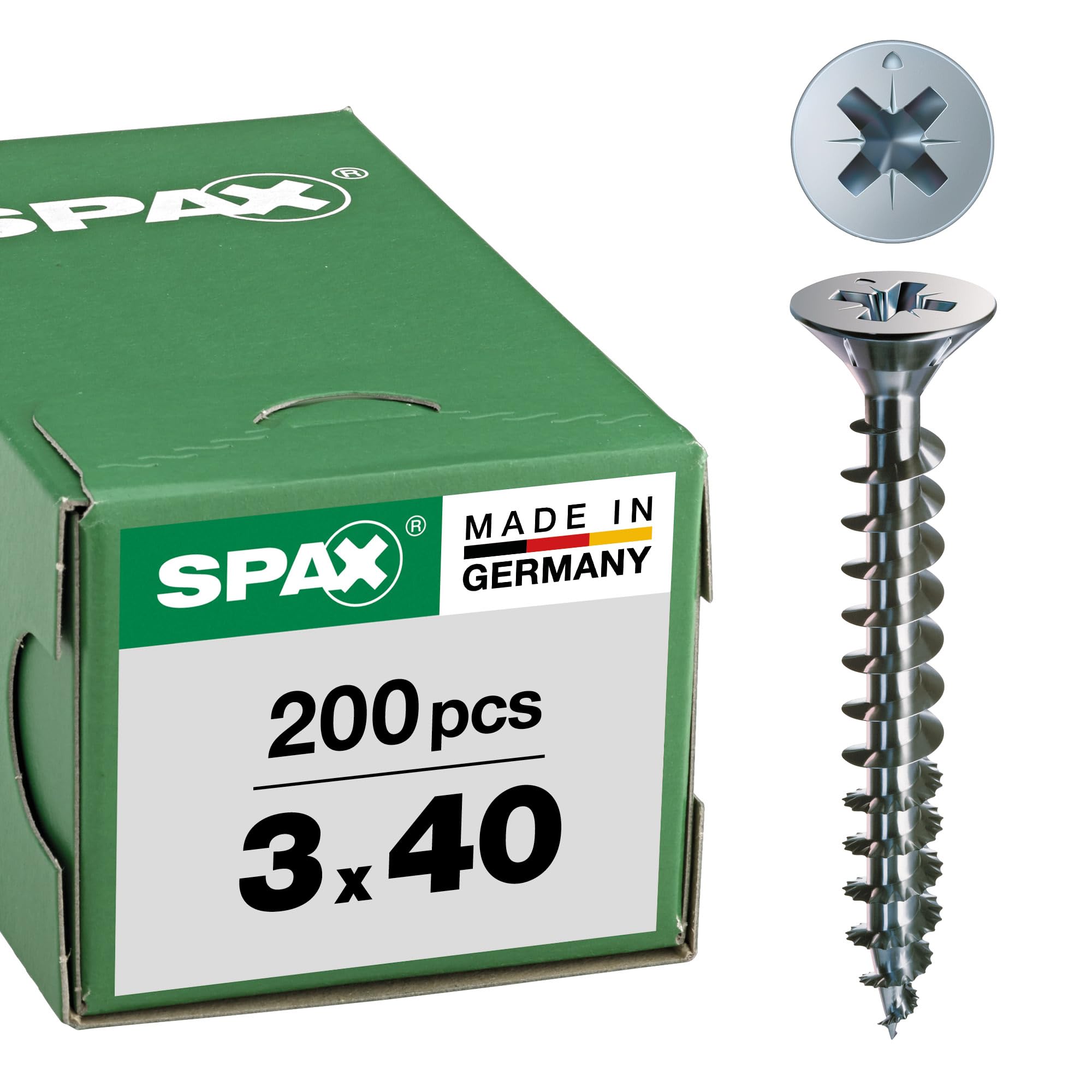 SPAX - Tornillo cincado claro, 4,0 x 40 mm, 200 Unidades — view 74