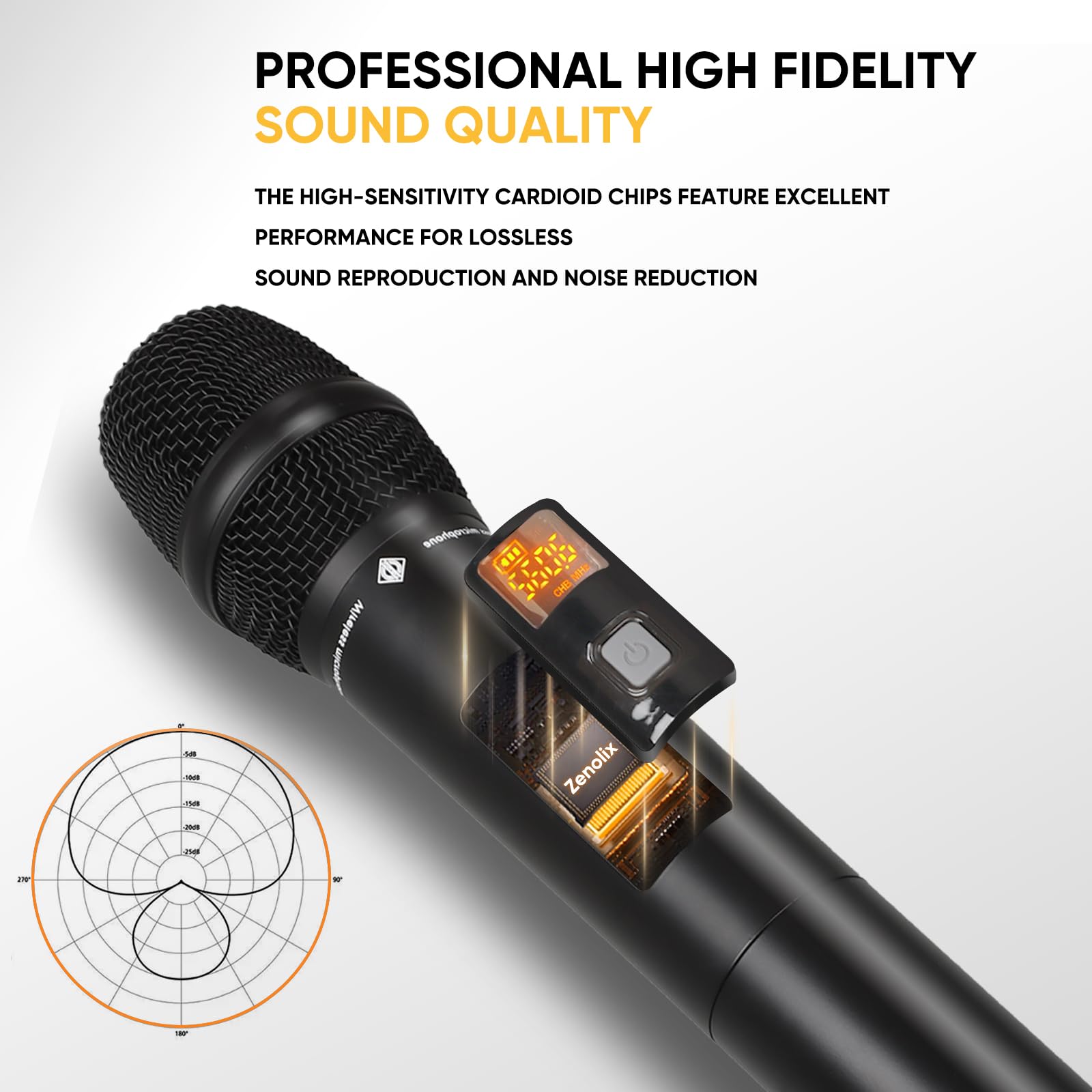 Bezprzewodowy system mikrofonowy, metalowy podwójny UHF, bezprzewodowy, ręczny dynamiczny zestaw mikrofonów do karaoke, automatyczne skanowanie, długi zasięg, 60 m, do śpiewania w domu,