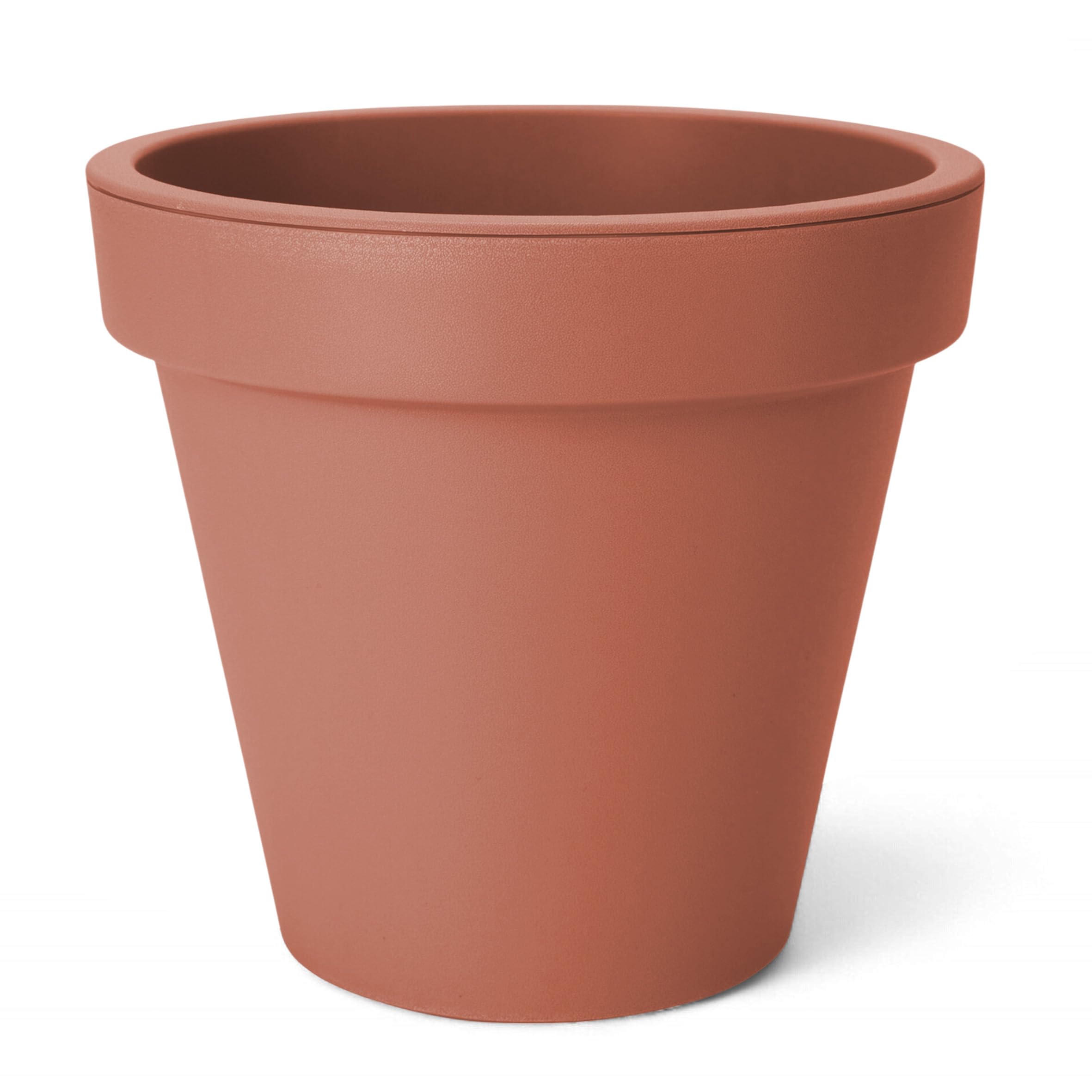 Spetebo Vaso per piante in plastica XXL, rotondo, Ø 58 cm, terracotta, grande, per interni ed esterni, da giardino