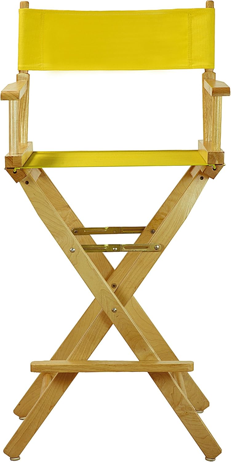 Casual Home Director's Chair ,Natural Frame/Yellow Canvas,30" - Bar Height