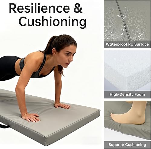 Miniatura 2 de Foldable Yoga Mat, 2 Inches Extra Thick Non-Slip Design Fitness Mats