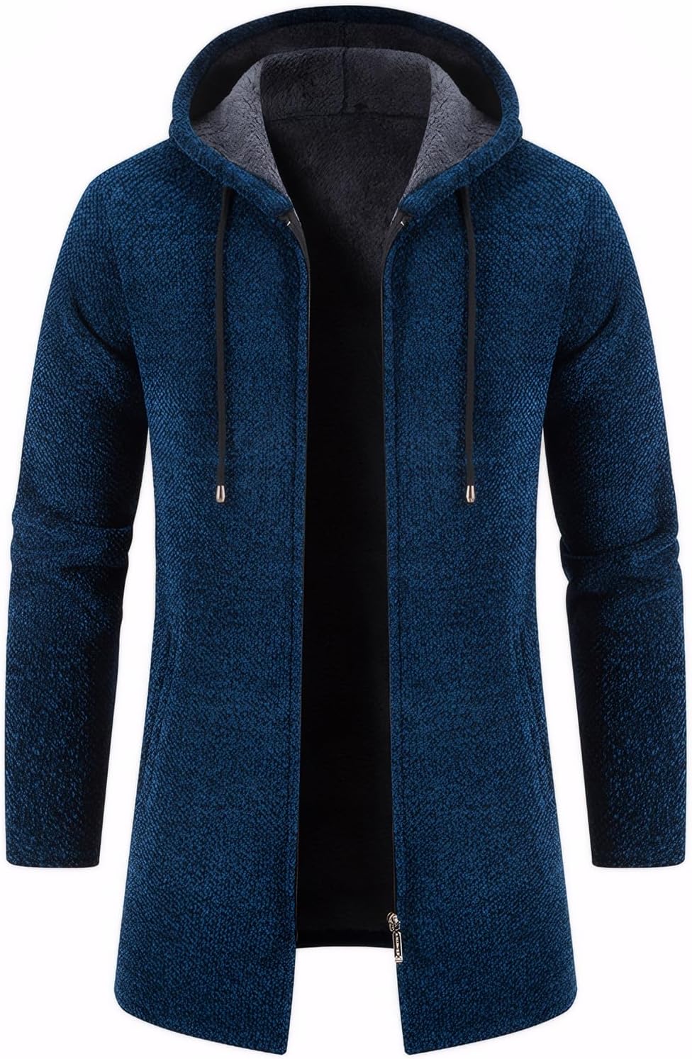 OYOZONE - Cárdigan Largo Con Capucha Para Hombre, Cuello De Chal