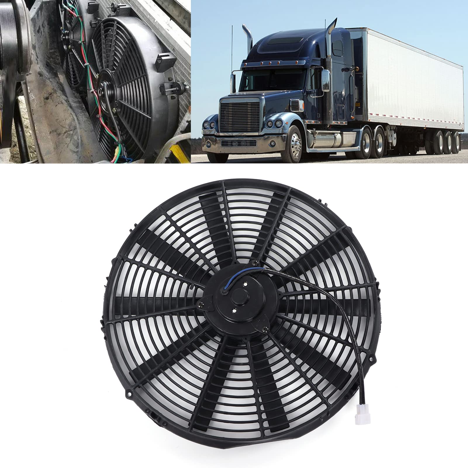 Radiador eléctrico de refrigeración, ventilador delgado de 16 pulgadas, 12V, 120W, alta potencia, 2250RPM, 1000CFM, Push Pull, Universal, 10 cuchillas para motor de coche