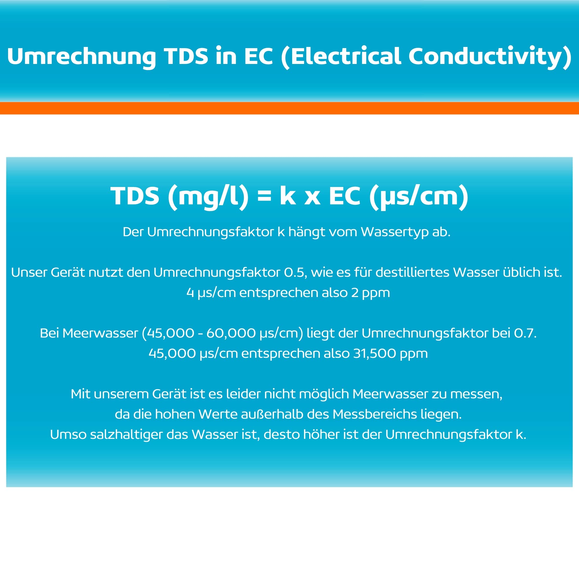 Measury Mikrosiemens Messgerät und PPM Messgerät Wasser, Wassertester Trinkwasser, TDS Messgerät für Trinkwasser, EC Messgerät, Leitwertmessgerät Aquarium - Leitfähigkeitsmessgerät Wasser Tester