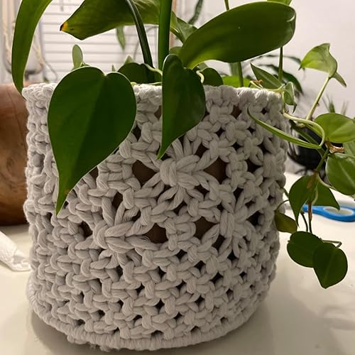 Miniatura 6 de FUNSUEI Cordón de macramé natural de 0.236 in x 500 pies, cuerda de algodón suave torcida de 4 hebras, cuerda de algodón de 14 de pulgada para tejer