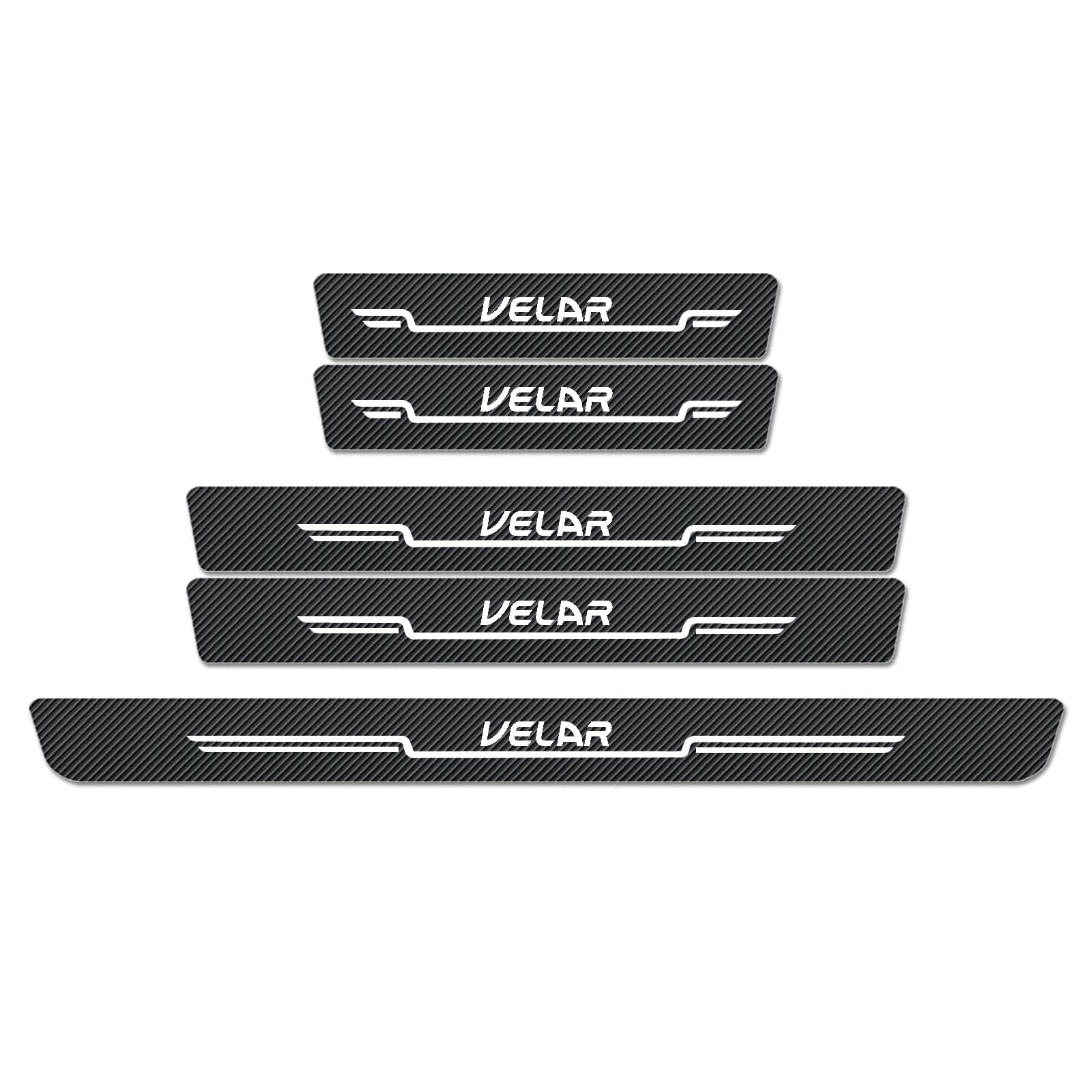 Wxh97f Normal Car Door Sill Protector Scuff Plates For Velar, Carbon Fibre Effect Door Step Guard, Rear Boot Bumper Strip, Self-Adhesive Anti-Scratch Protection Sticker