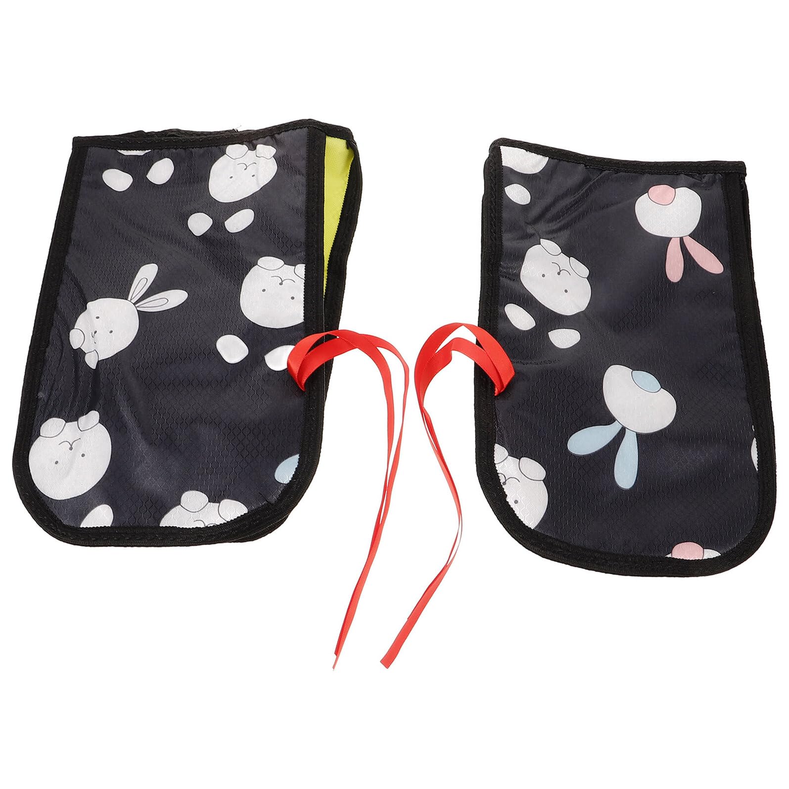 Kichvoe Waterproof Motorcycle Handlebar Mittens with Breathable Windproof Gloves for E-Bike and Scooter Winter Riding Protection Black Cartoon