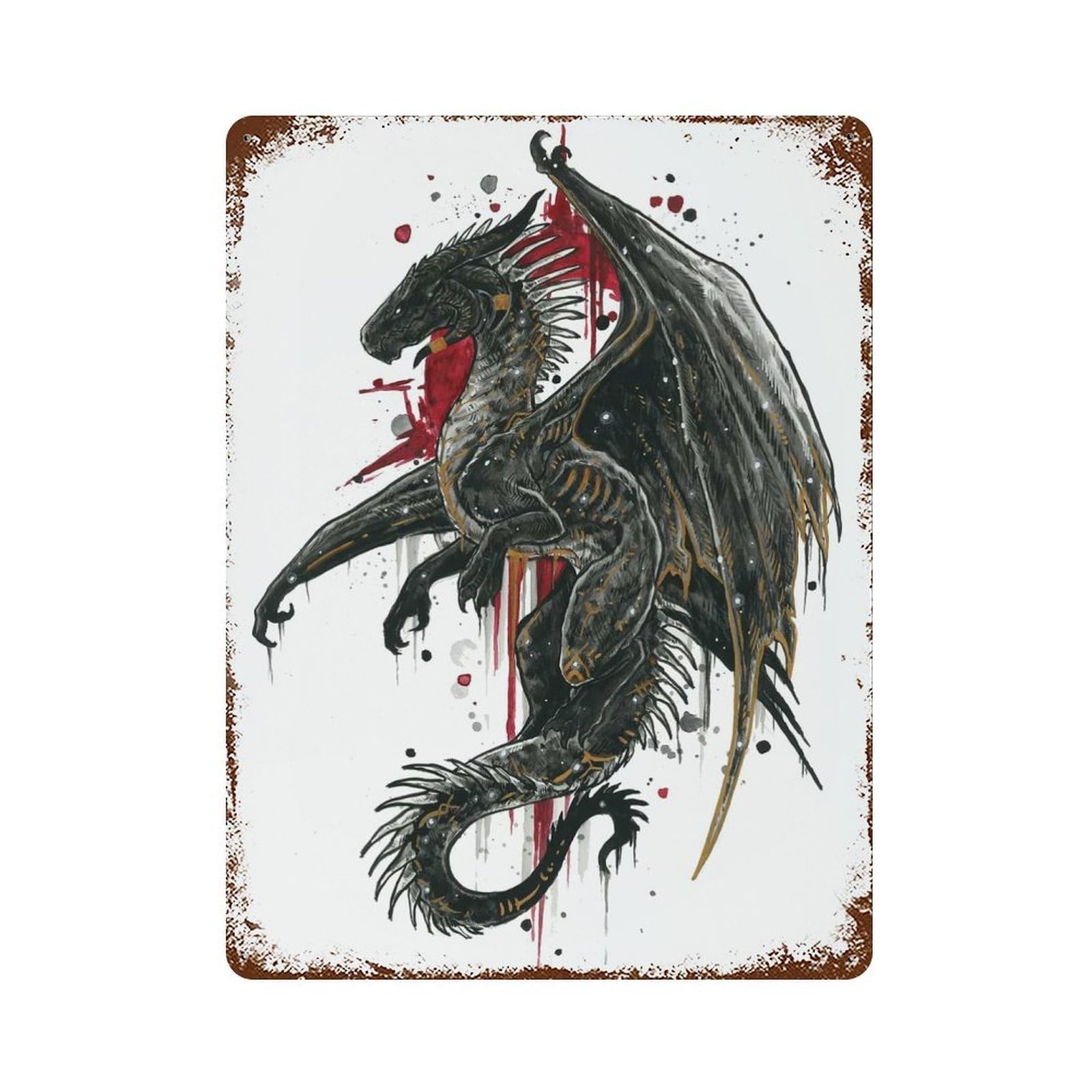 Garage Style Fafnir Vintage Rust Metal Sign 15.7"x11.8", Rustic Home Decor for Bar And Workshop