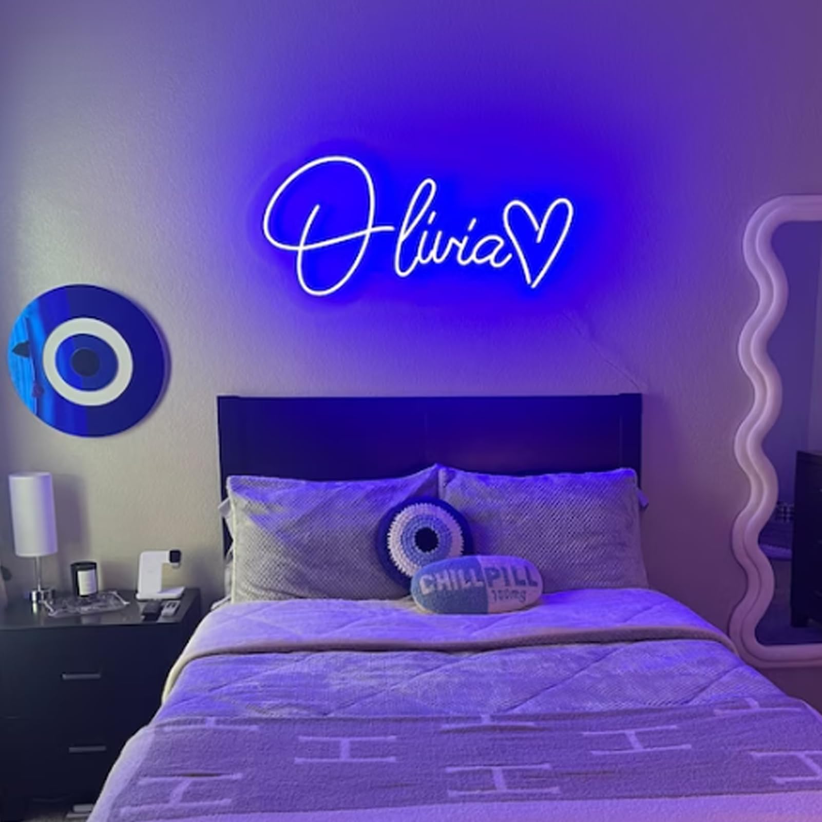 Custom Neon Sign, Haisic Personalised LED Name Light Sign Wall Decor, Dimmable USB/Remote/RGB Customised Neon Light Sign for Bedroom Wedding Birthday Party, Shop Business, Gift-(10-60 inch)