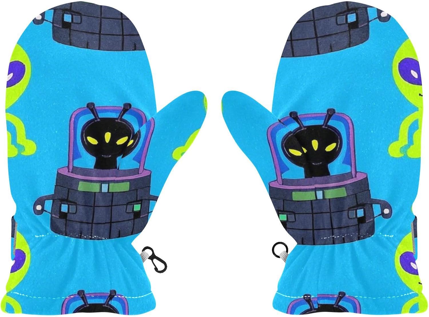 Toddler winter gloves with alien print