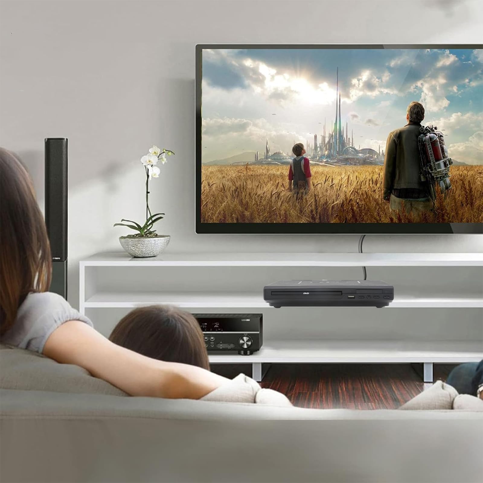 Lettore DVD HDMI per TV, USB 3.0, masterizzatore/masterizzatore DVD portatile con uscita AV per anziani, lettore CD per impianto stereo domestico, cavo HDMI e RCA incluso