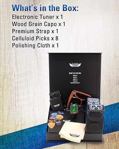 Vista 8 de Stage Rocker Guitar Accessories Gift Box for Acoustic and Electric Guitars, 5-in-1 Essential Gift