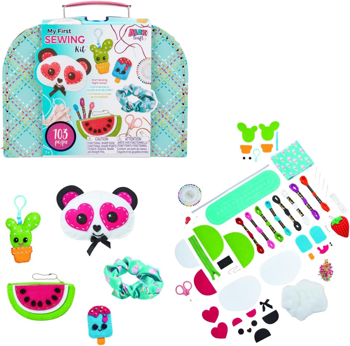 My First Sewing Kit by Alex Crafts, Perfect for Beginners, Arts and Crafts Colorful and Fun Sewing Projects to Learn the Basic Skills of Sewing (Ages 7+)