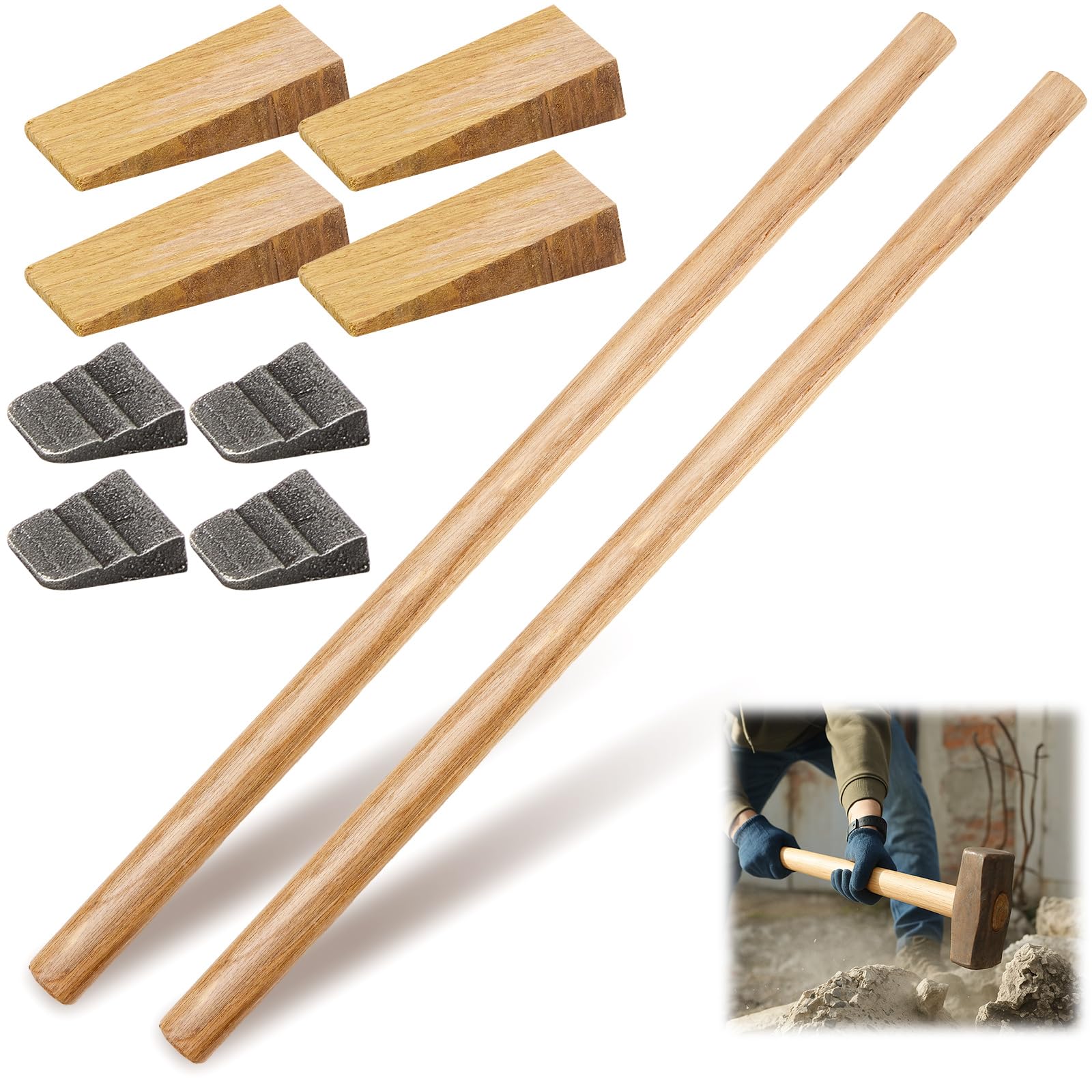 Bucherry Hammer Handle Replacement Kit - 2 Handles + Wedges -9 Bucherry Hammer Handle Replacement Kit - 2 Handles + Wedges -9