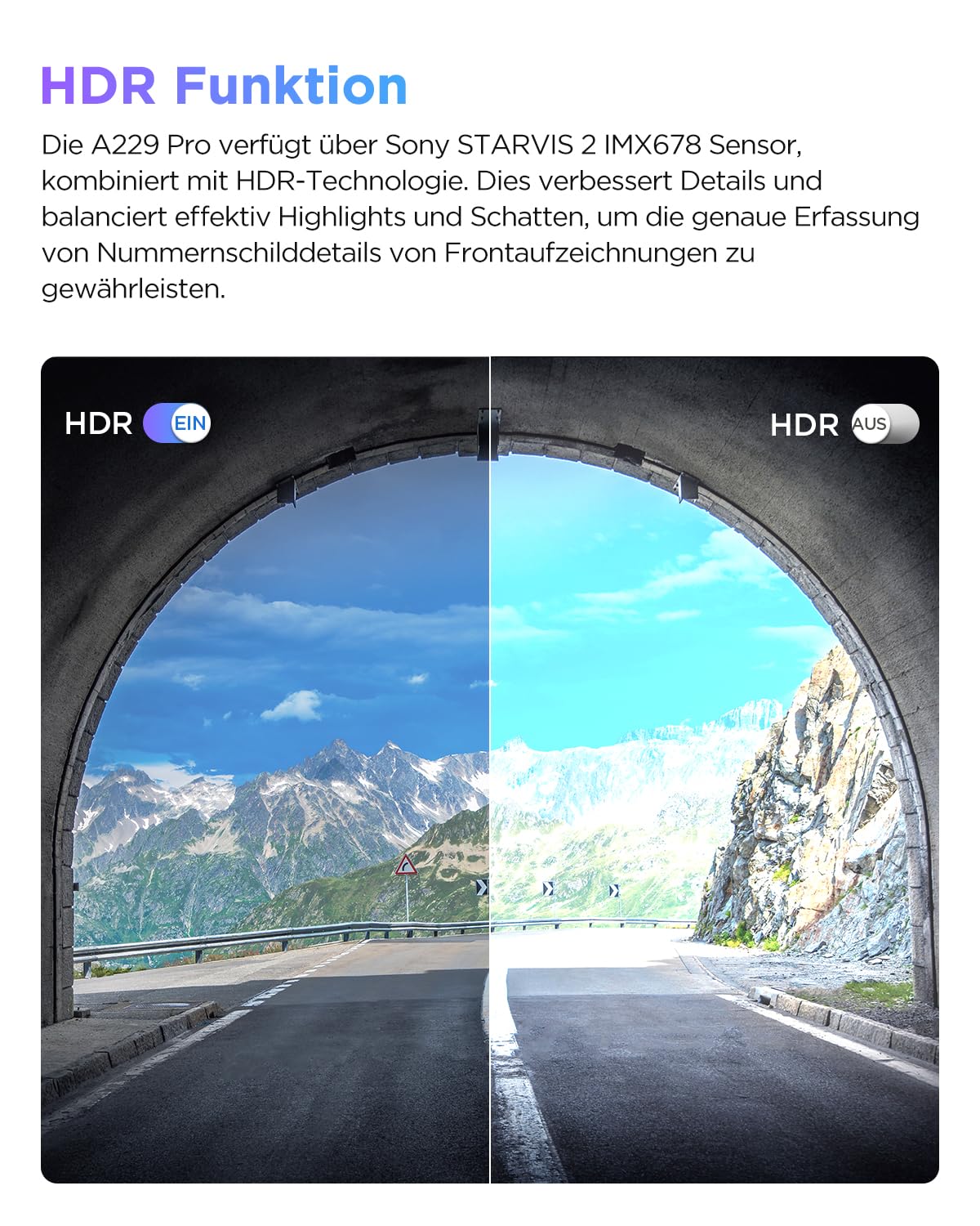 VIOFO A229 Pro 1CH 4K STARVIS 2, HDR Vorne Dashcam Auto, Sprachsteurung & 5GHz Wi-Fi WLAN Autokamera, Ultrapräzises GPS mit CPL Filter, Super Nachtsicht 2.0, Sprachausgabe, bis 512 GB Max