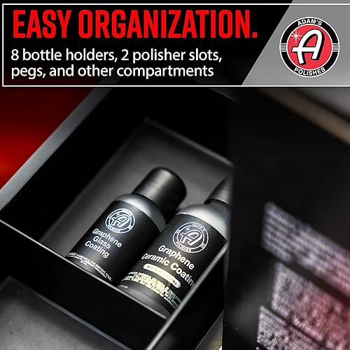 Miniatura 6 de Adam's Polishes Carrito de detalles de alta calidad  Carrito de detalles de coche con estantes de 3 niveles de capacidad de 250 libras por estante