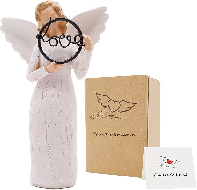 Love Angel Guardian Angel Figurine, You Are So Loved - Hand Carved Love Angel Sculpture, Anniversary Present, Birthday Present Wedding Gifts Valentine's Day Gift for Lover To Show Love