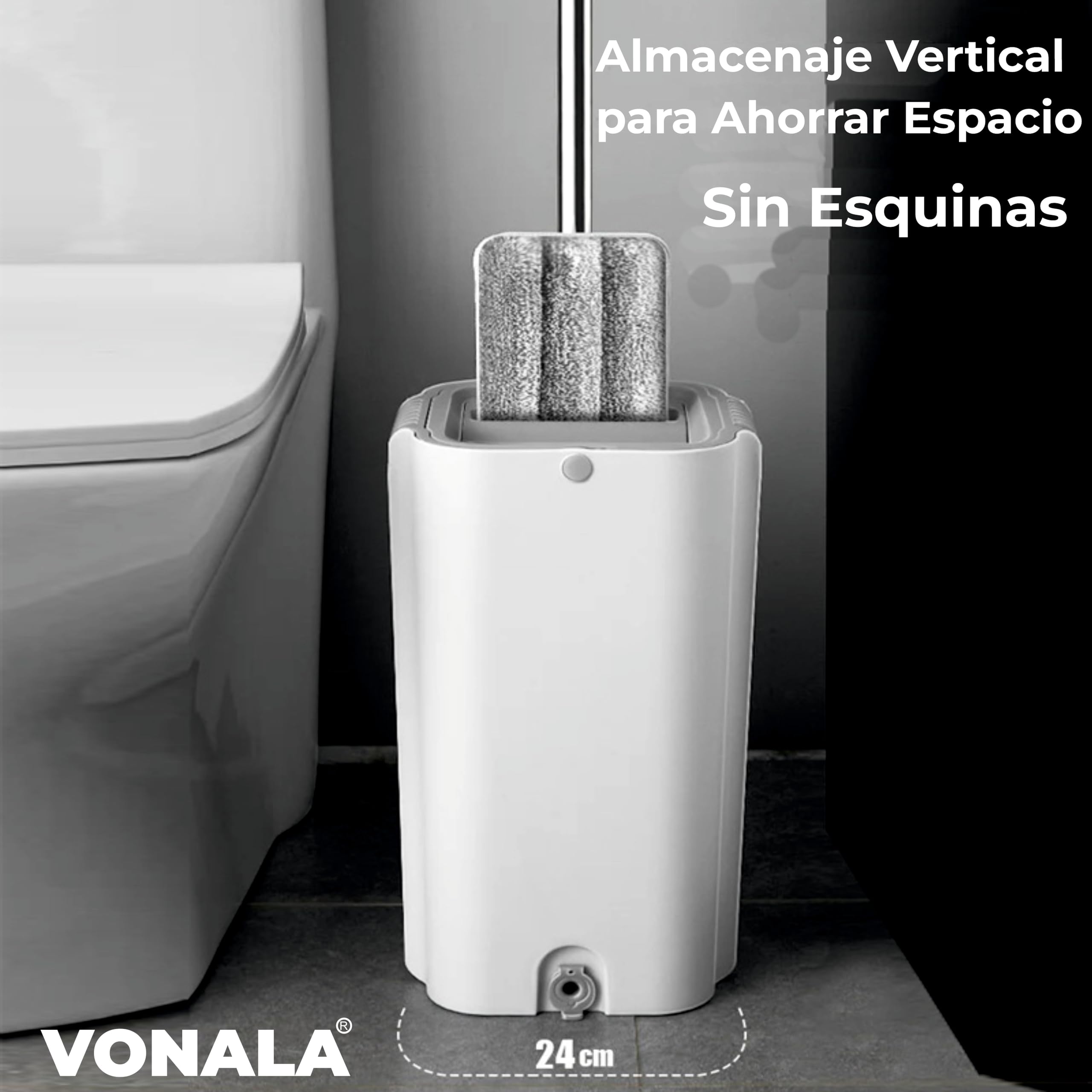 Mopa Fregona con Cubo Escurridor ComfortClean, Mopas de Limpieza Suelos, Mopa para Limpiar Azulejos y Paredes, Cubo Fregona Escurrefacil, Incluye Guía de Limpieza Doméstica, Fregona Mopa con Cubo