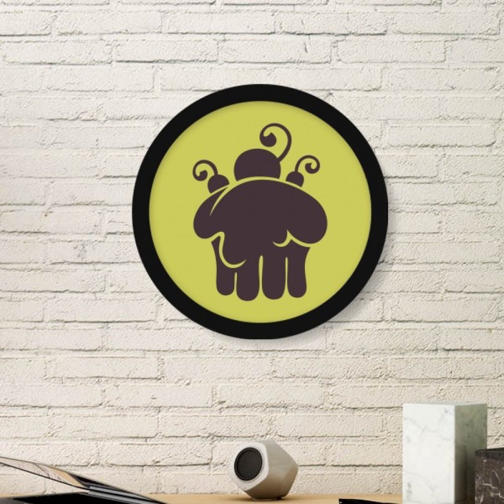 Cadre photo ronde en bois noir peinture silhouette cerise crème glacée décorations accueil