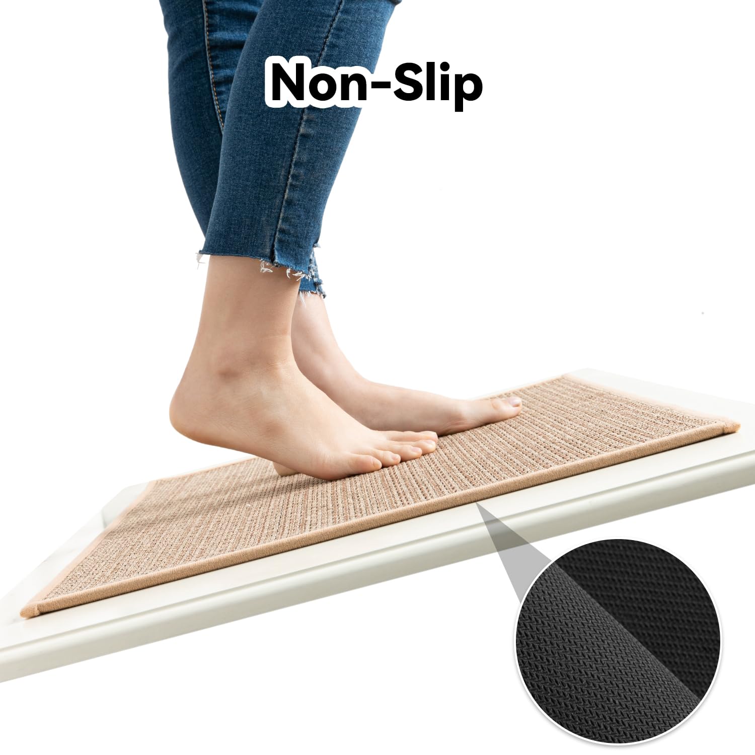 SIXHOME Tapis de Cuisine antidérapants Tapis Lavable en Machine absorbants et résistants aux Taches(Beige,50 * 80cm)