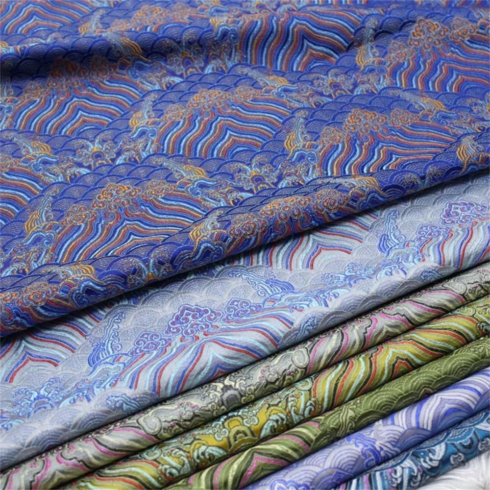 Tkanina na sukienki, jedwabisty satynowy brokat, tkanina brokatowa na ubrania Cheongsam szycie drukowana tkanina miękka draperia lato DIY(Color20,200cm)
