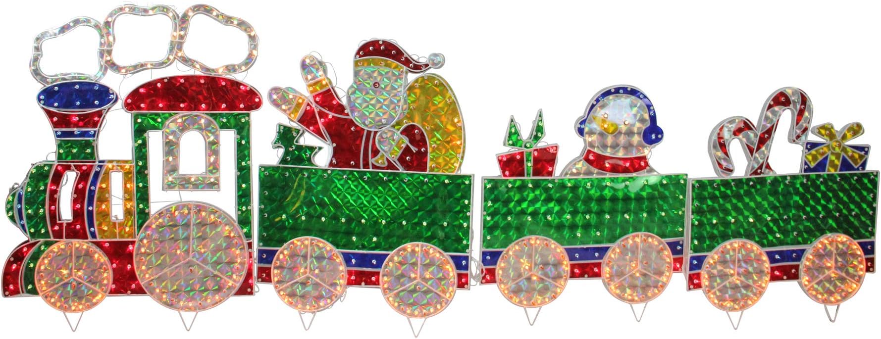 Lighted 4pc Holographic Motion Train 600 Lights