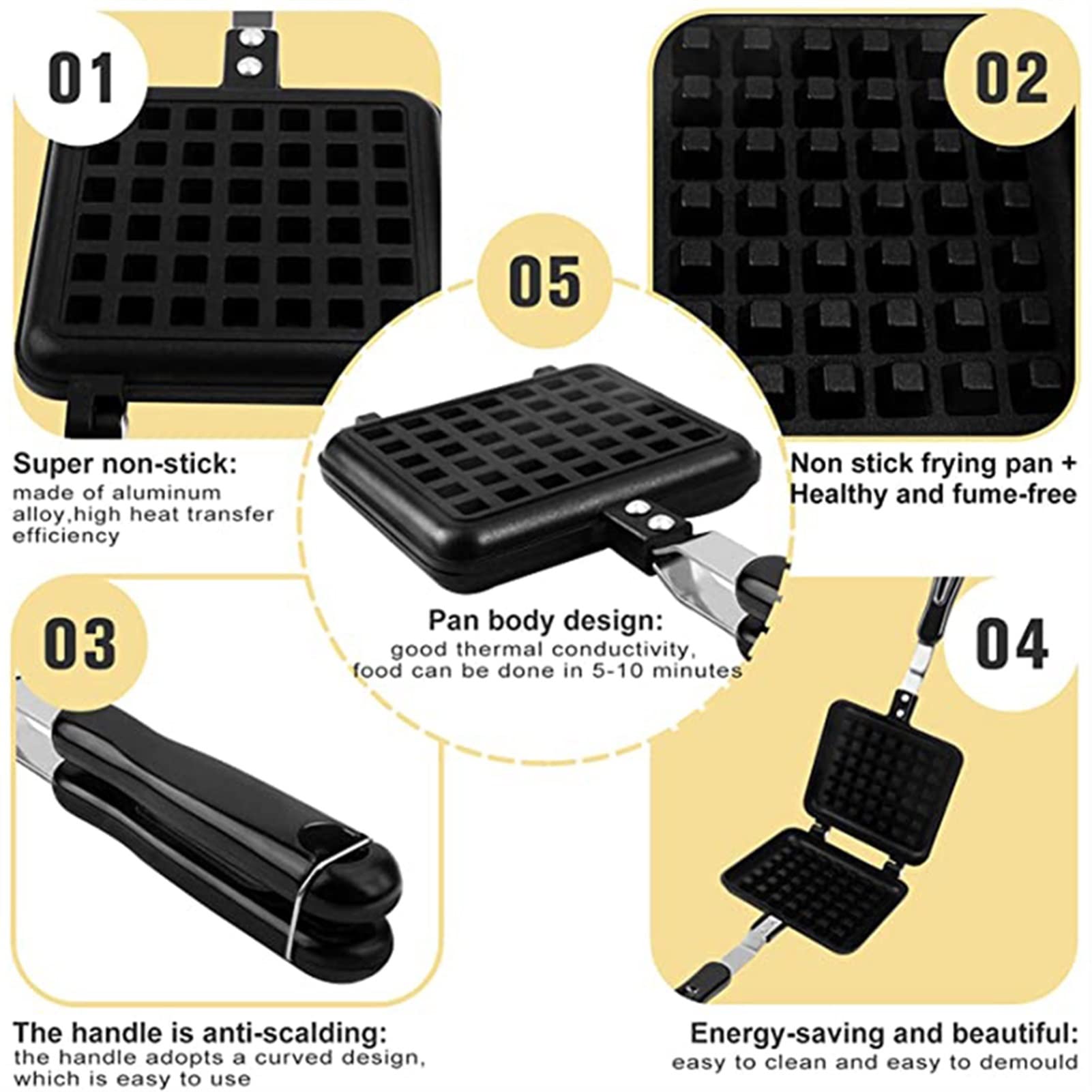AGrAdi Planchas eléctricas, máquina for Hacer gofres antiadherentes, Molde for Hornear en la Cocina, Cacerola de Gas, Huevo de Burbujas, Horno for Pasteles, máquina for Hacer Pasteles, Utensilios for
