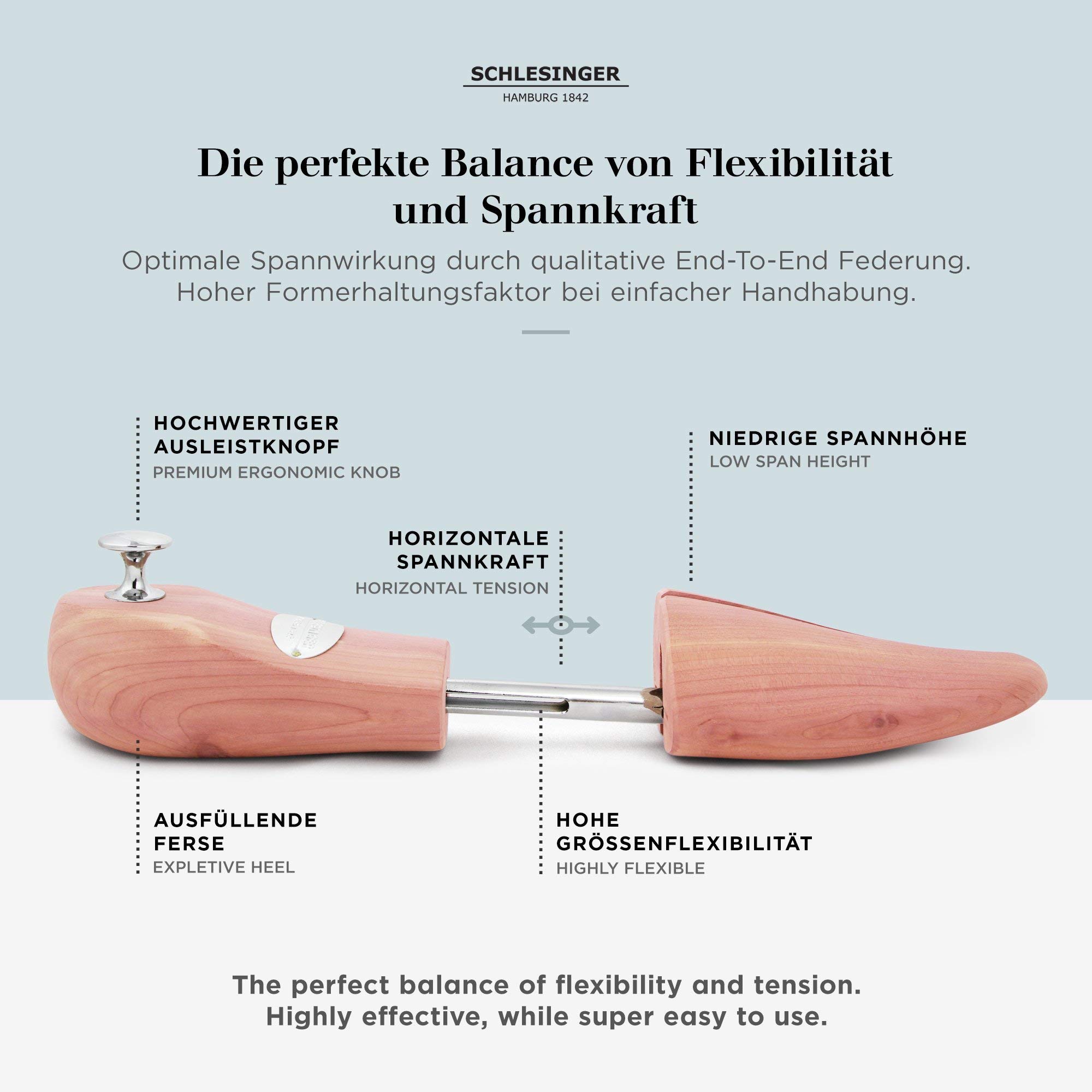 Schlesinger – 4 Paar Premium Herren Schuhspanner aus edlem Zedernholz für Lederschuhe und Sneaker. Modell König. Größe 39 – 48 in Silber oder Gold.
