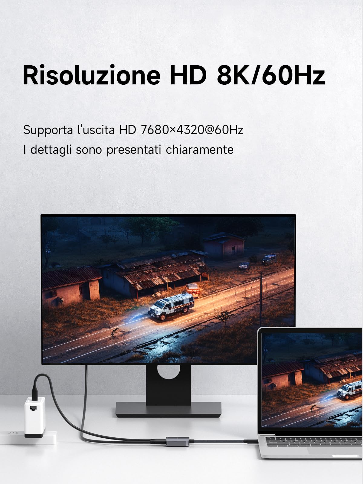 Hagibis - Adattatore per occhiali AR da 8K60Hz da 4K144 Hz USB C a occhiali e convertitore di ricarica, adattatore di alimentazione e set da 100WPD per XREAL, Viture(Non compatibile con Switch2)
