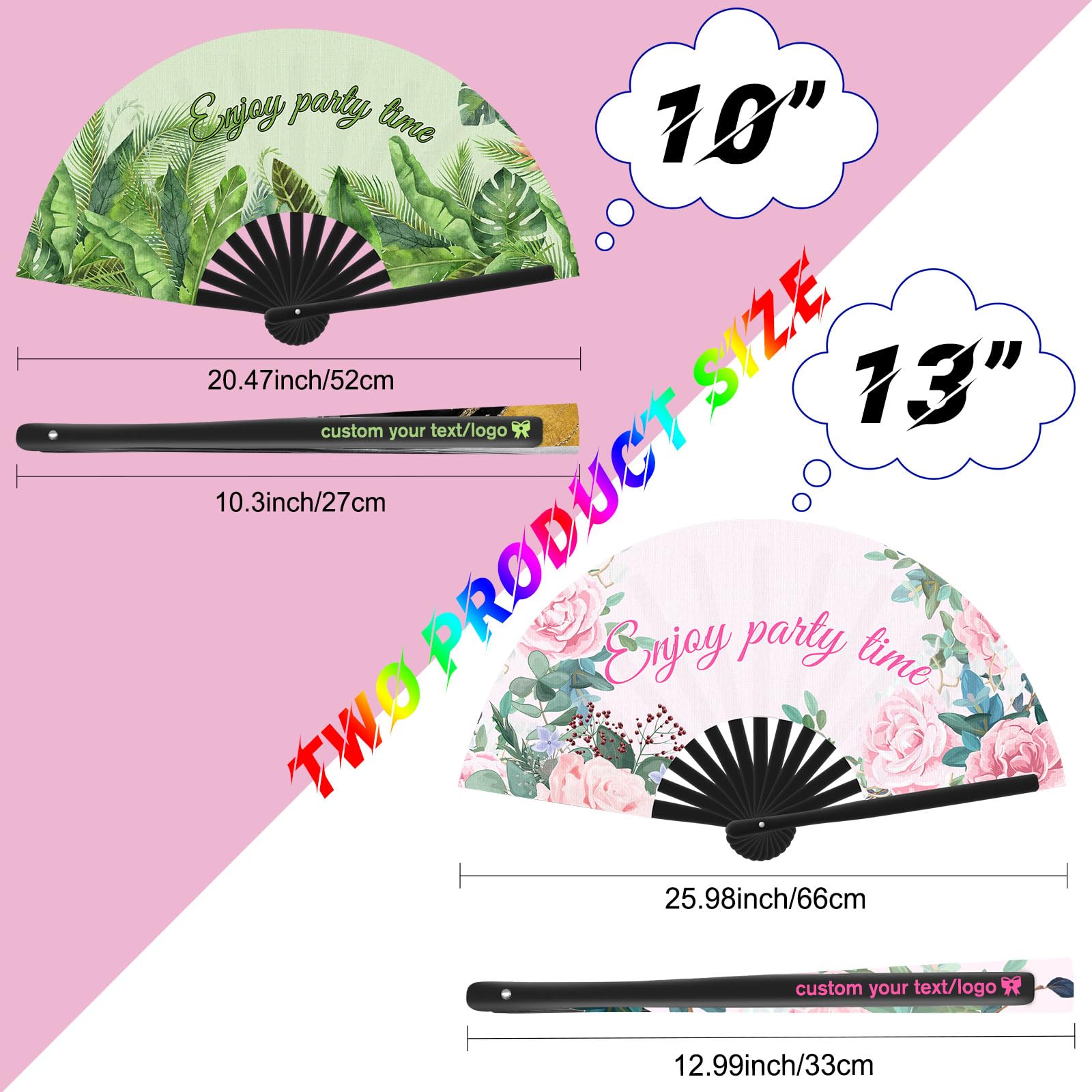 Personalized Decorative Folding Fans with Photo Custom Fans Handheld for Line Dancing Customized Picture Fan Gifts for Wedding Dance Cosplay Party Church-13“