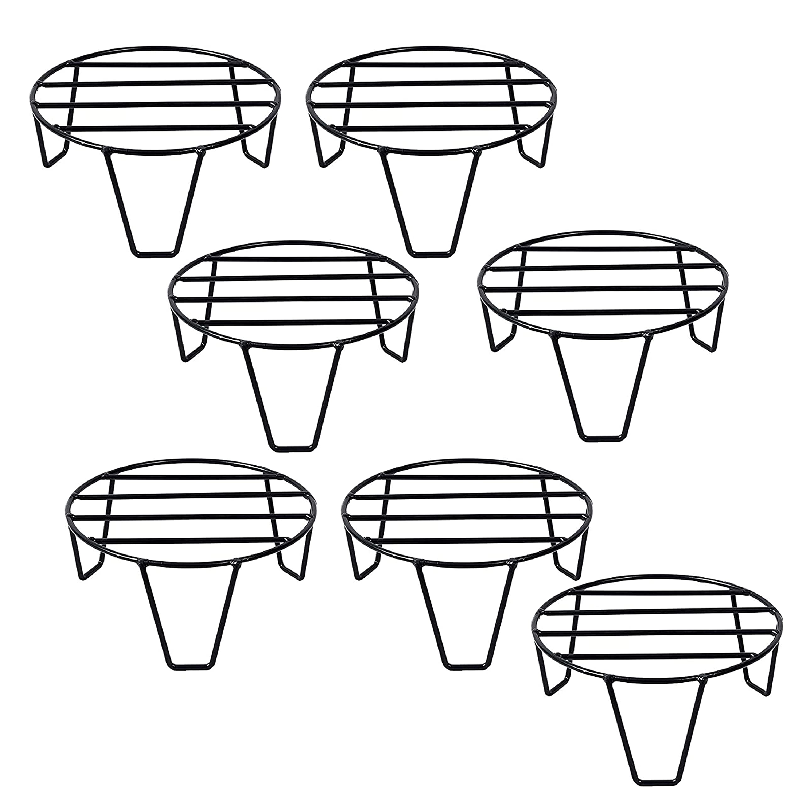 ORCHID ENGINEERS Iron Plant Stand/Pot Stand (Black, Pack of 7)