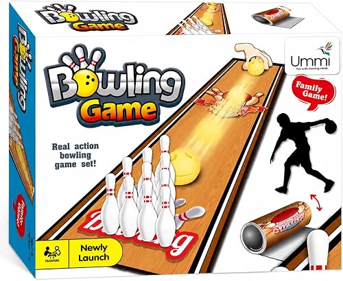 Ummi Bowling Game Set, Real Action Family Board Game, Hand-Eye Coordination, Model 707-123