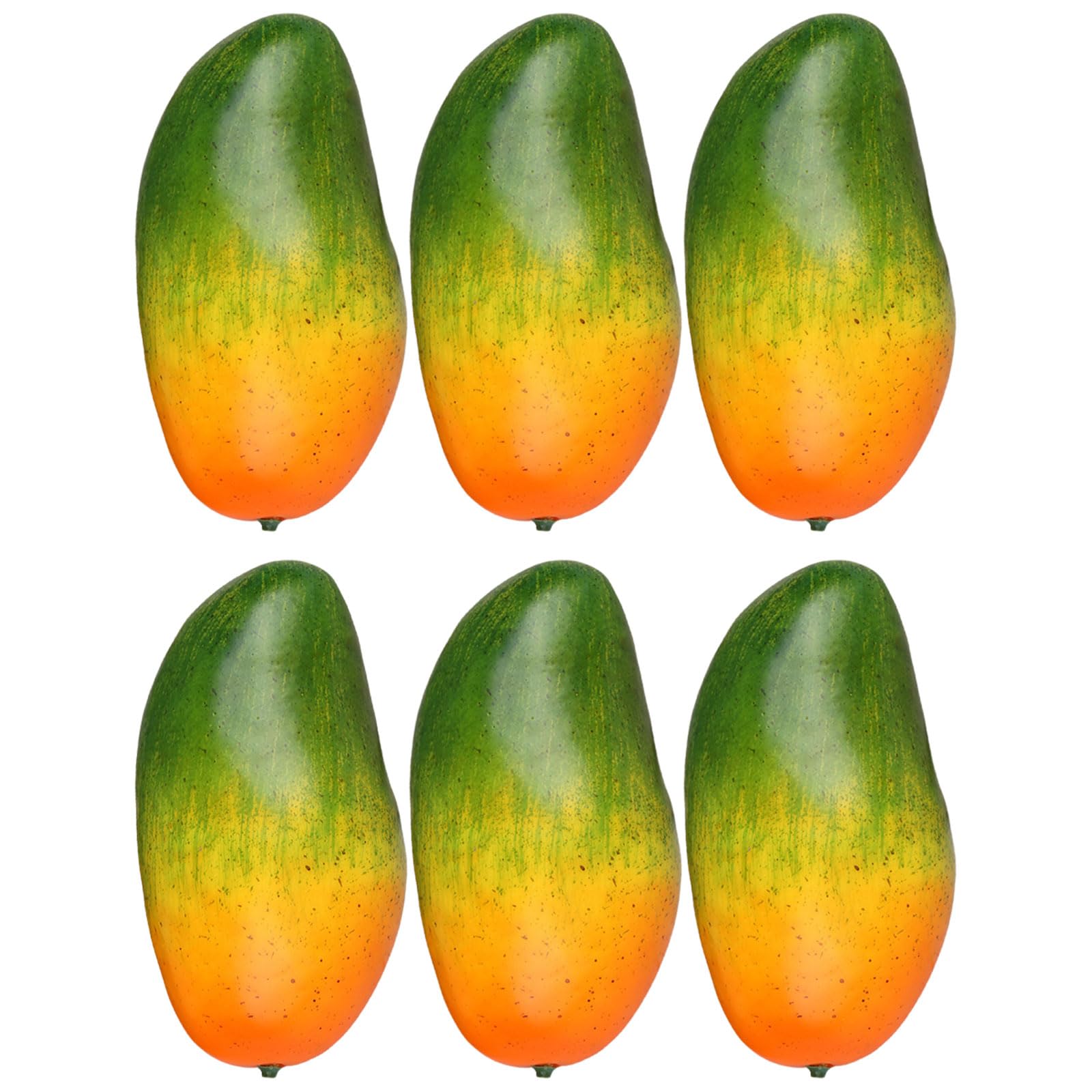 LSTTBO 6Pcs Realistic Fruit Mangos Decoration Assorted Realistic Mangos Models for Table Decors and Visual Merchandising Fruit Decors