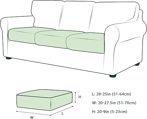 Vista 56 de CHUN YI - Funda elástica de cojín para sofá biplaza, funda de asiento de sofá con tela jacquard de elastano (mediana, color verde azulado) Verde