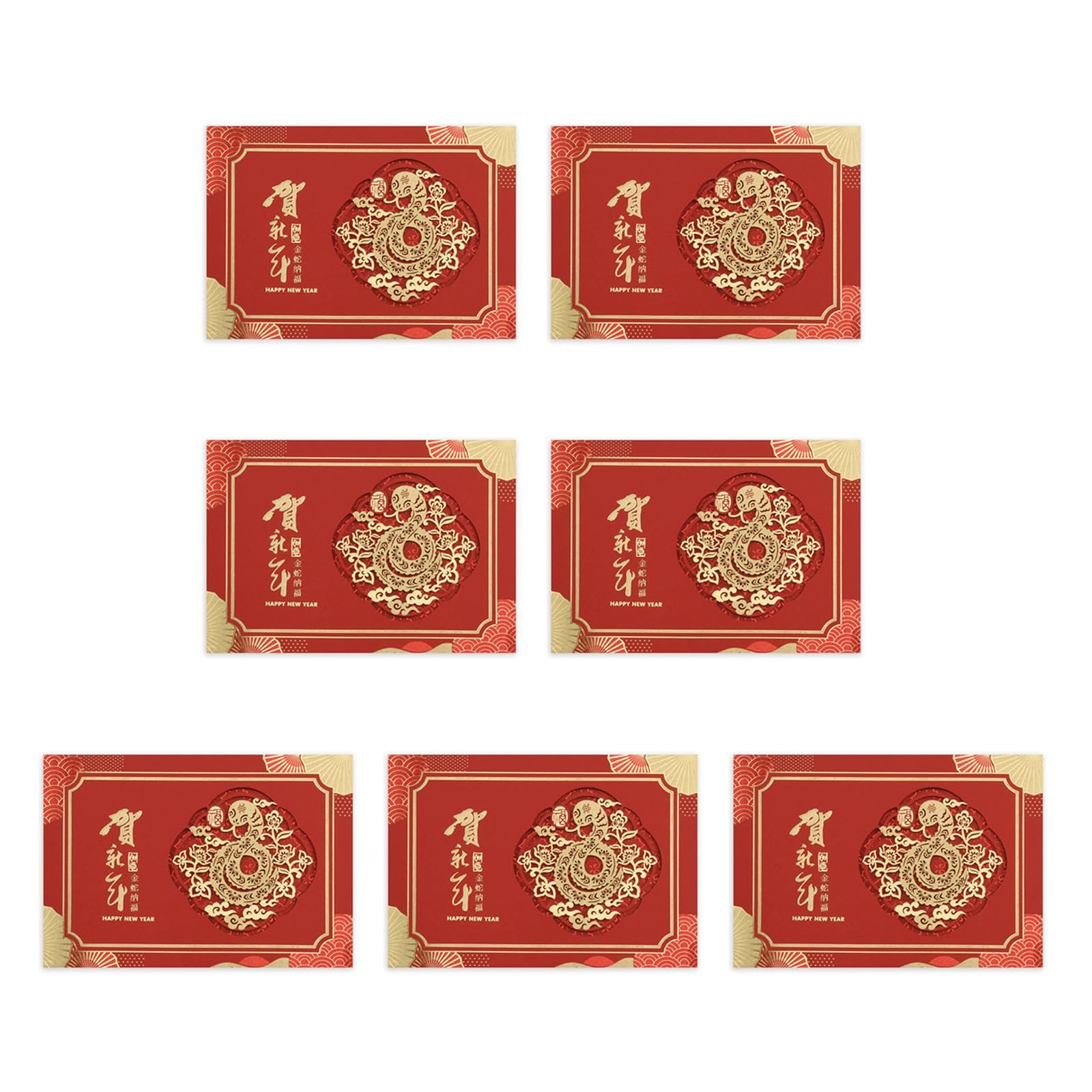 Buxuaaaa Of 7 Unique 3D Popup New Year Cards for Celebration Stylish Greeting Card for Family and Friend Gatherings Spring Festival Cards